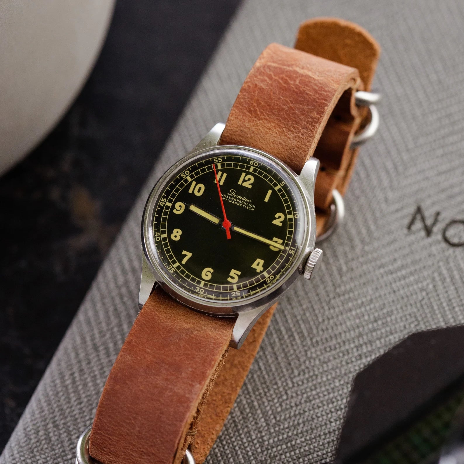 Rare Vintage "Domino" WW2 Watch, Swiss Military Watch - VintageDuMarko