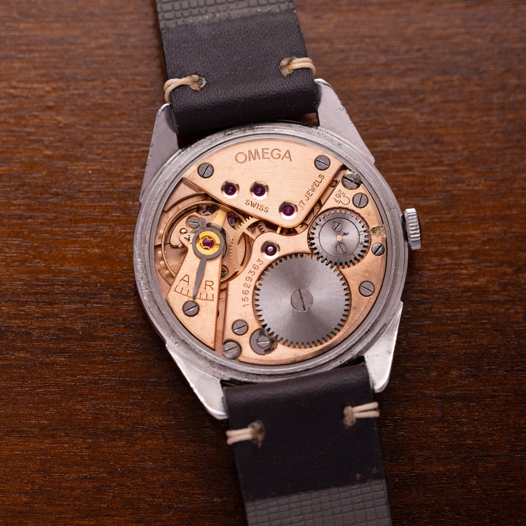 Rare Vintage "Omega Calatrava" watch, Black sector dial - VintageDuMarko