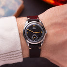 Rare Vintage "Omega Calatrava" watch, Black sector dial - VintageDuMarko