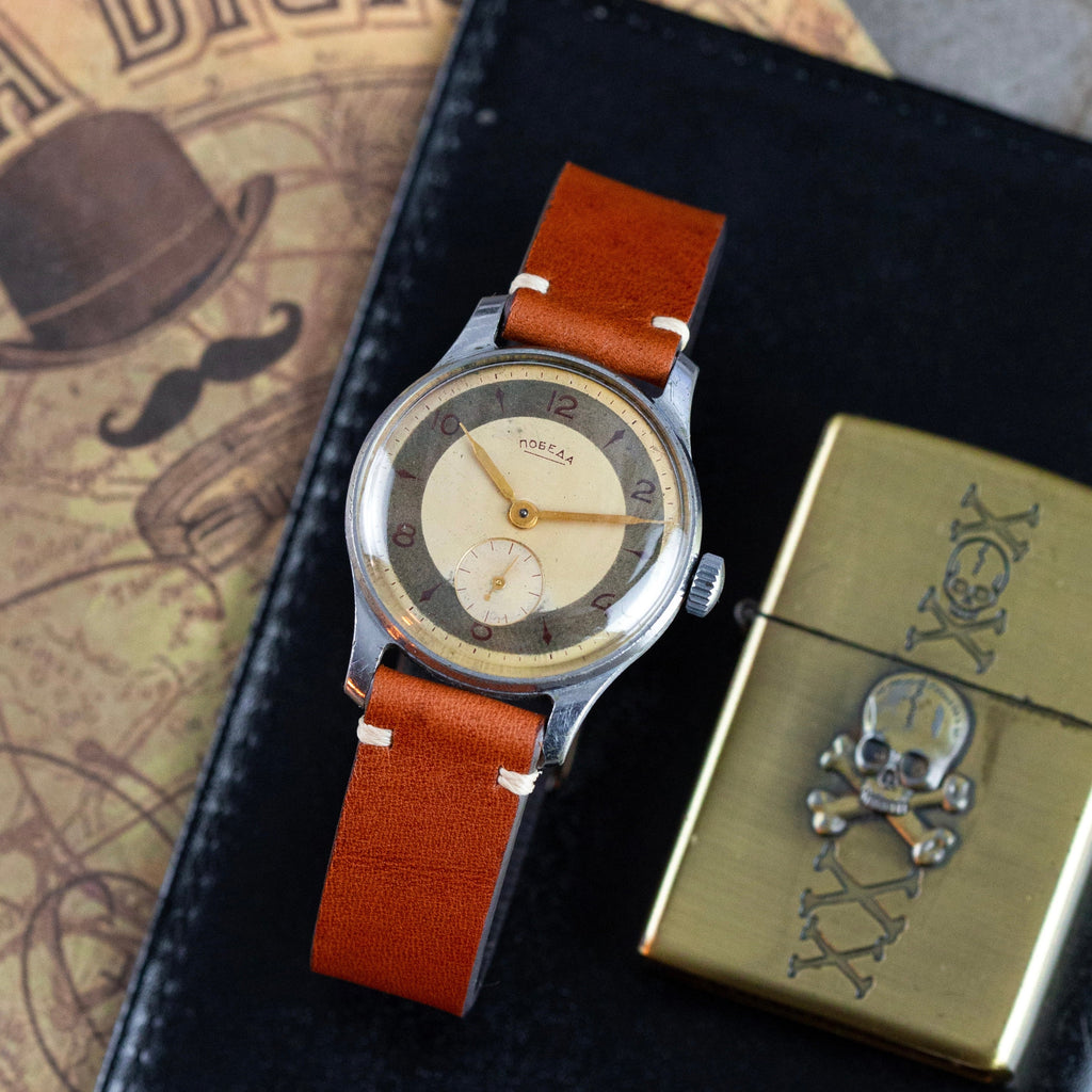 Rare Vintage Watch «Pobeda» - Soviet Old Watch with Patina Dial - VintageDuMarko