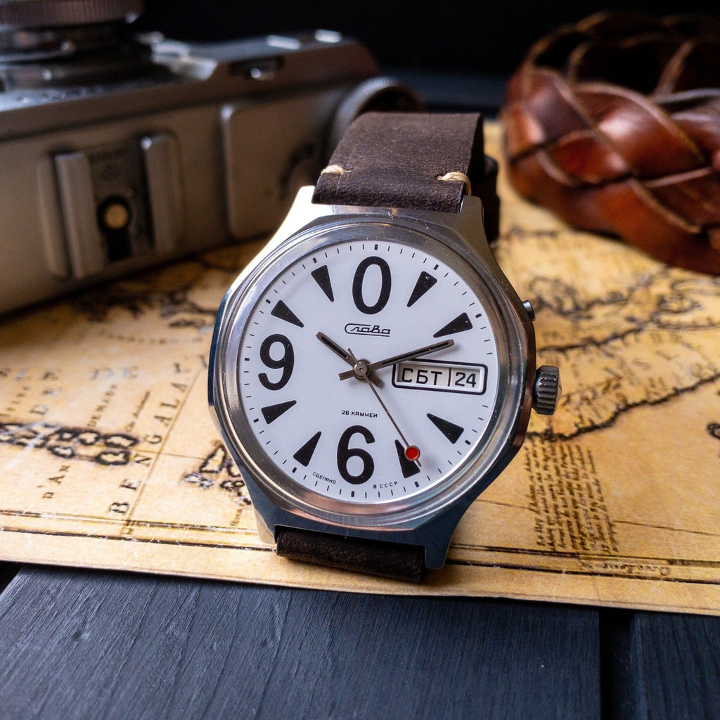 Rare Vintage Watch "Slava Big Zero", Collectible Antique Watch - VintageDuMarko