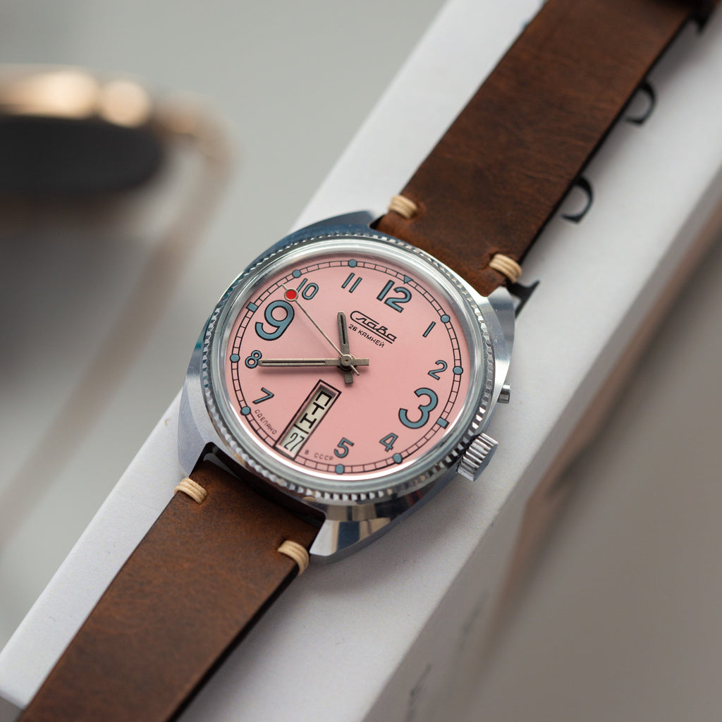 Rare Vintage Watch "Slava Pink (California)", Collectible Soviet Watch for Men - VintageDuMarko