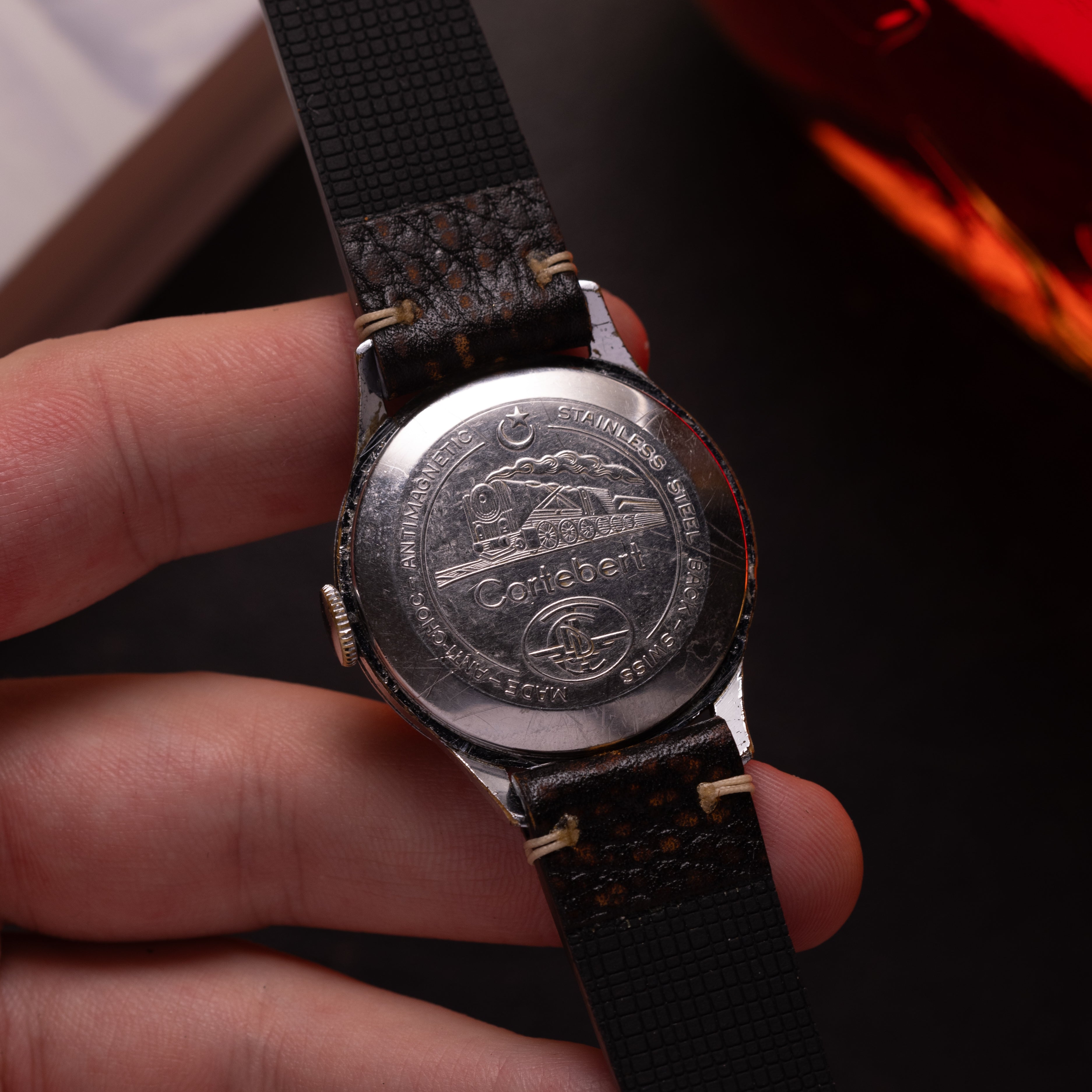 Rare watch Cortebert black dial from 1950s, Vintage Swiss Watch - VintageDuMarko