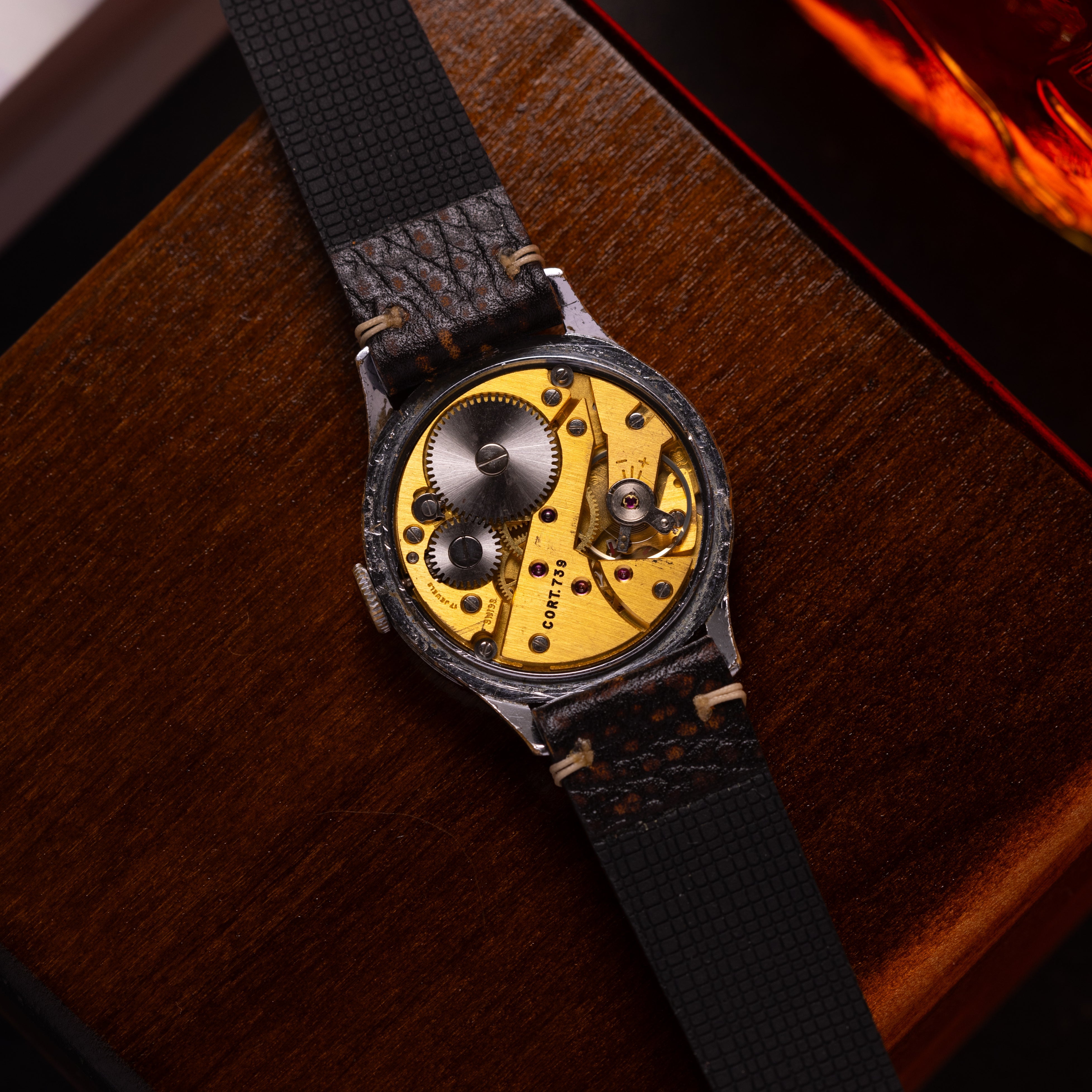 Rare watch Cortebert black dial from 1950s, Vintage Swiss Watch - VintageDuMarko