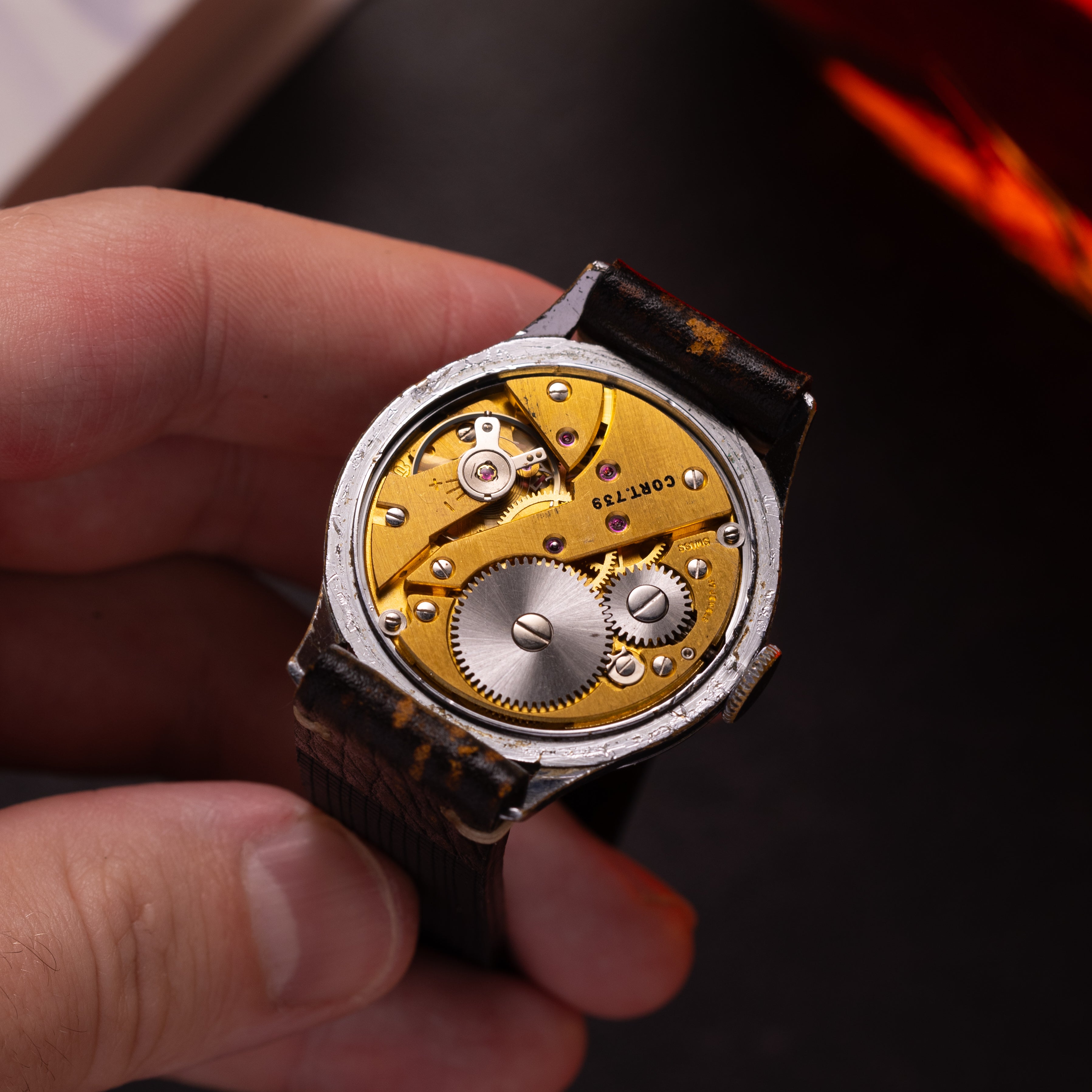 Rare watch Cortebert black dial from 1950s, Vintage Swiss Watch - VintageDuMarko