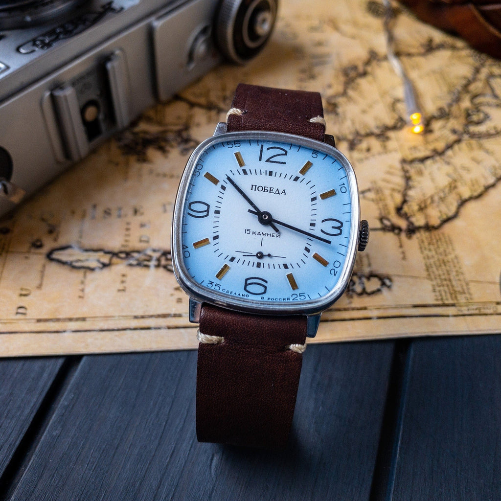 Soviet Watch "Pobeda", Vintage Watch for Men, Blue Watch - VintageDuMarko