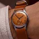 Vintage Buren Gran Prix, Patina Salmon Dial from 1940's - VintageDuMarko