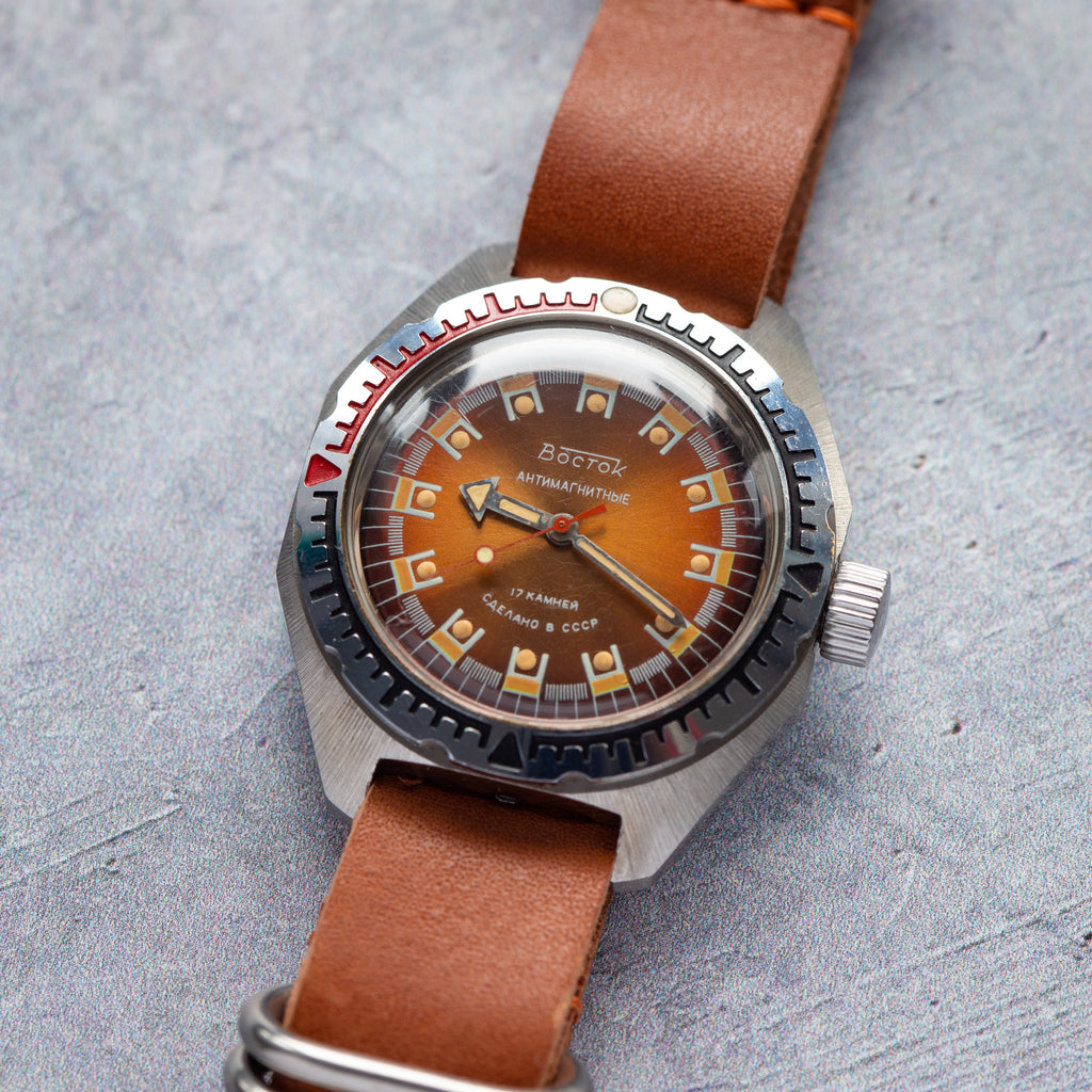 Vintage Dive Watch "Wostok (Vostok) Amphibian", Rare Watch Face - VintageDuMarko