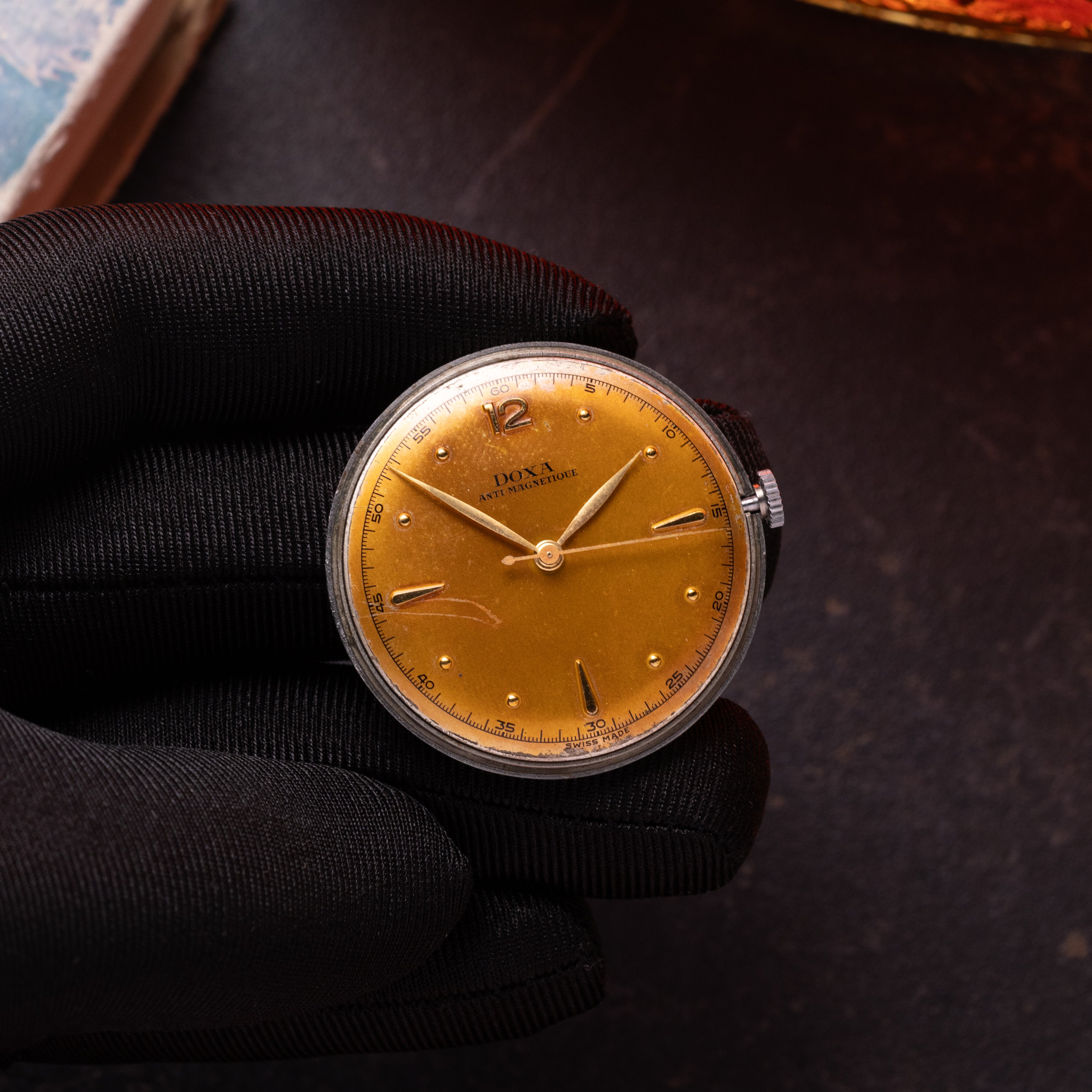 Vintage "Doxa" Calatrava Watch, Salmon Dial - VintageDuMarko