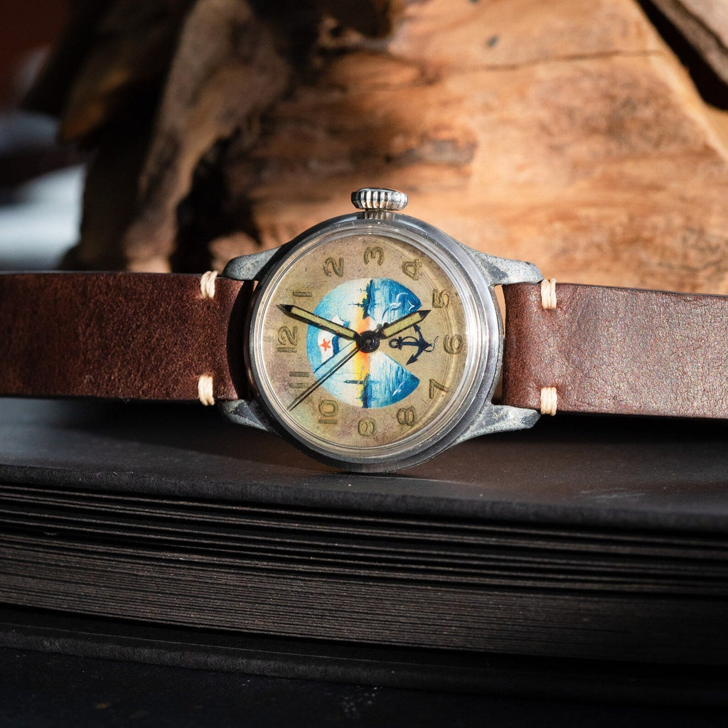 Vintage "Longines" Watch with Painted Dial, Military Watch Made in Switzerland - VintageDuMarko