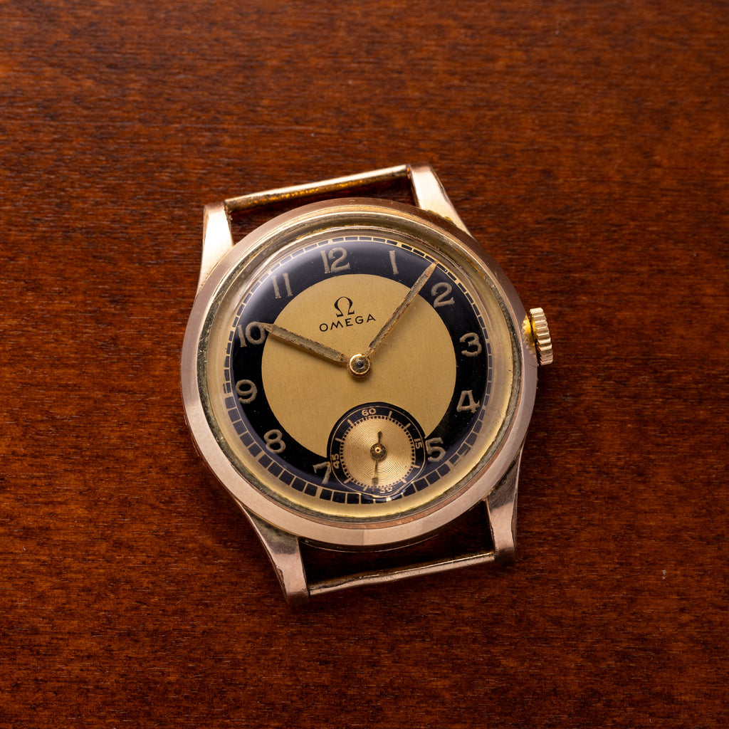Vintage "Omega" watch, Patina Two-tone dial from 1939 - VintageDuMarko