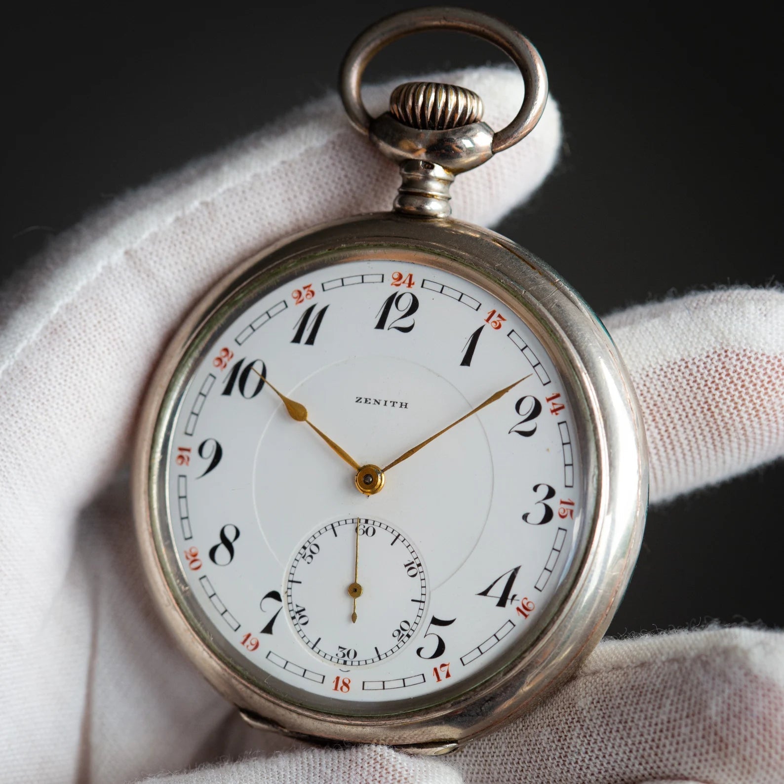Vintage Pocket Chronometer Watch "Zenith" from 1910's, 0.800 Silver, Rare Swiss Watch - VintageDuMarko