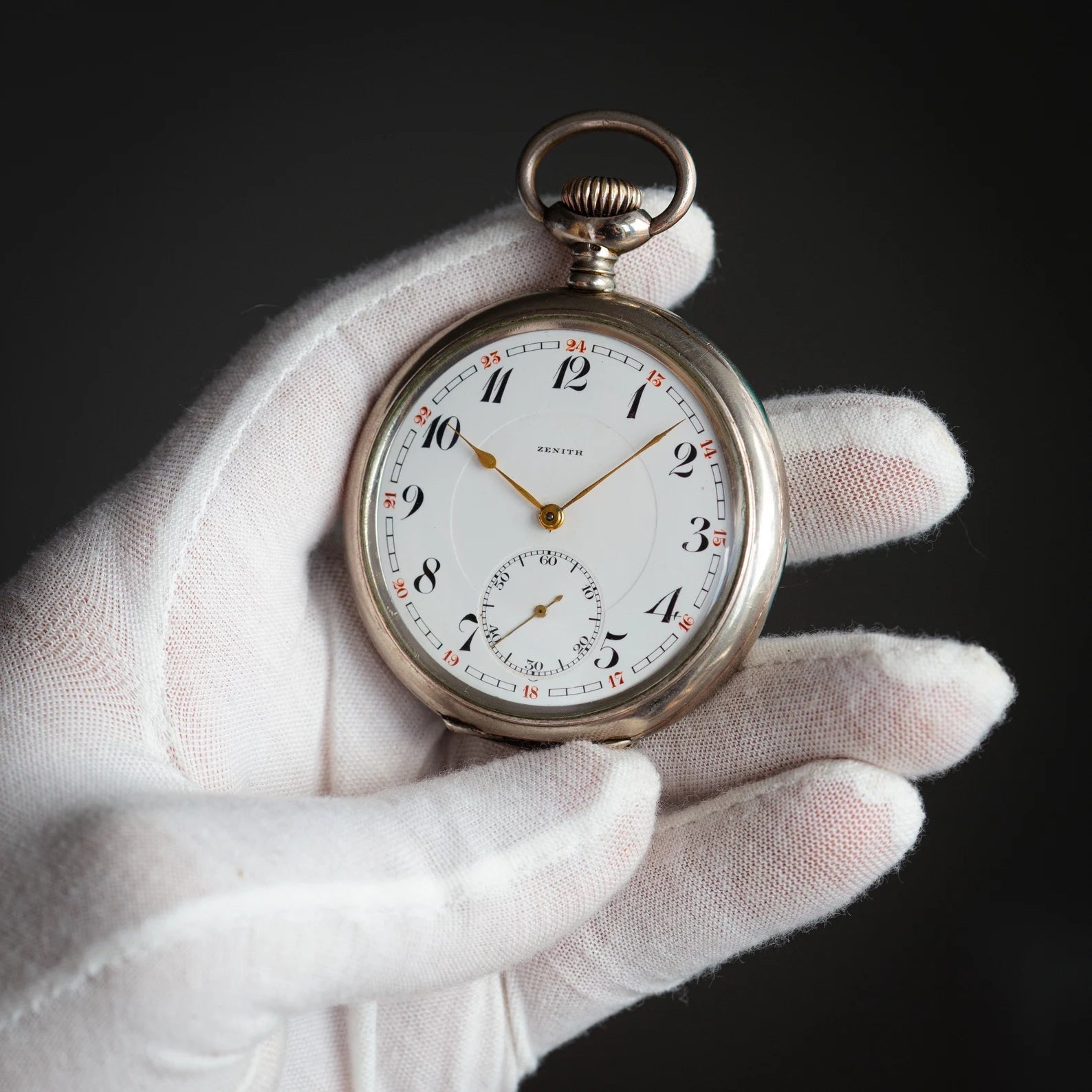 Vintage Pocket Chronometer Watch "Zenith" from 1910's, 0.800 Silver, Rare Swiss Watch - VintageDuMarko