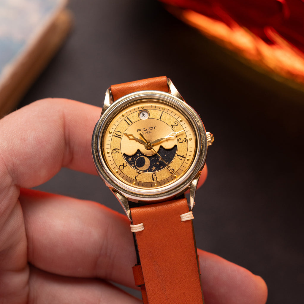 Vintage Poljot Sun & Moon Watch, Unisex Soviet watch - VintageDuMarko