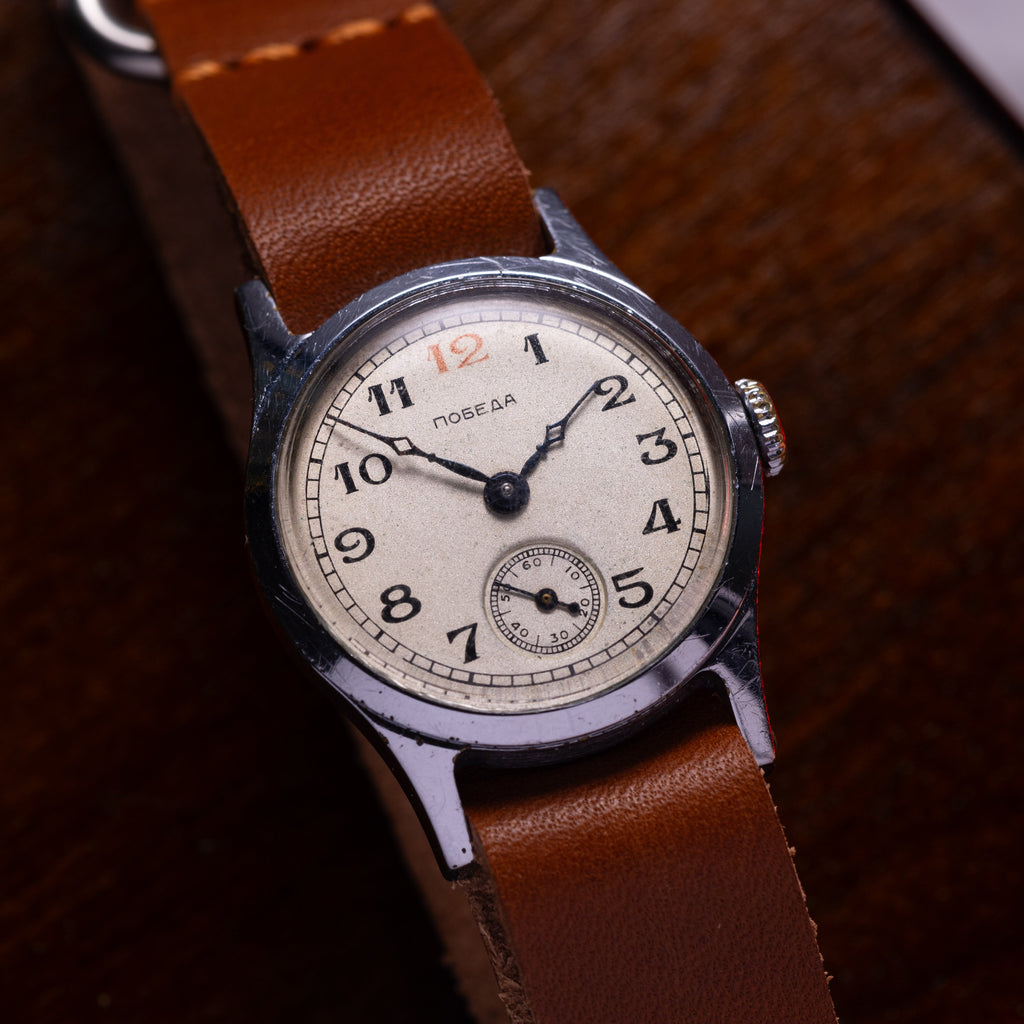 Vintage Soviet "Pobeda" Men's Mechanical Wrist Watch, Rare USSR Watch - VintageDuMarko