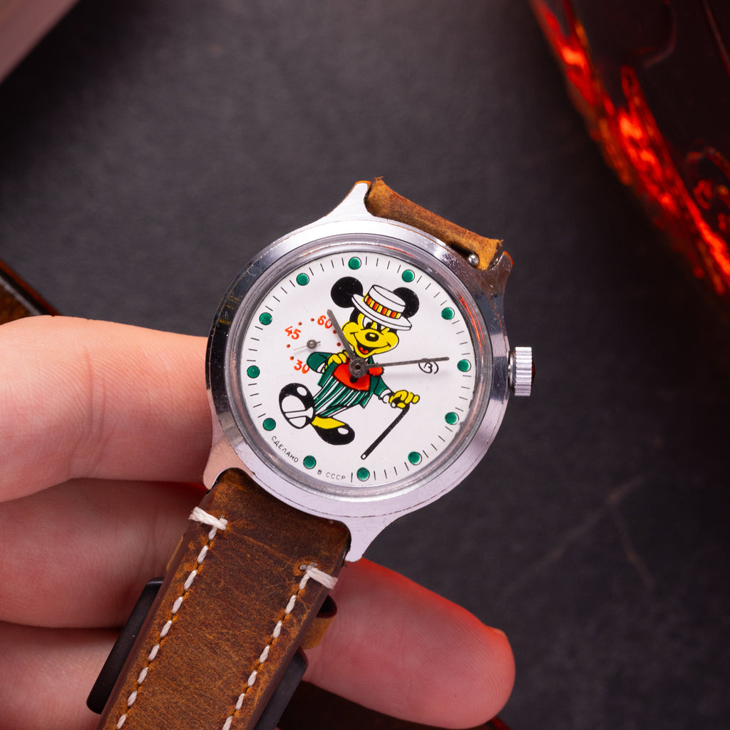 Vintage Soviet "Wostok (Vostok) Mickey Mouse" Cartoon Watch for Collection - VintageDuMarko