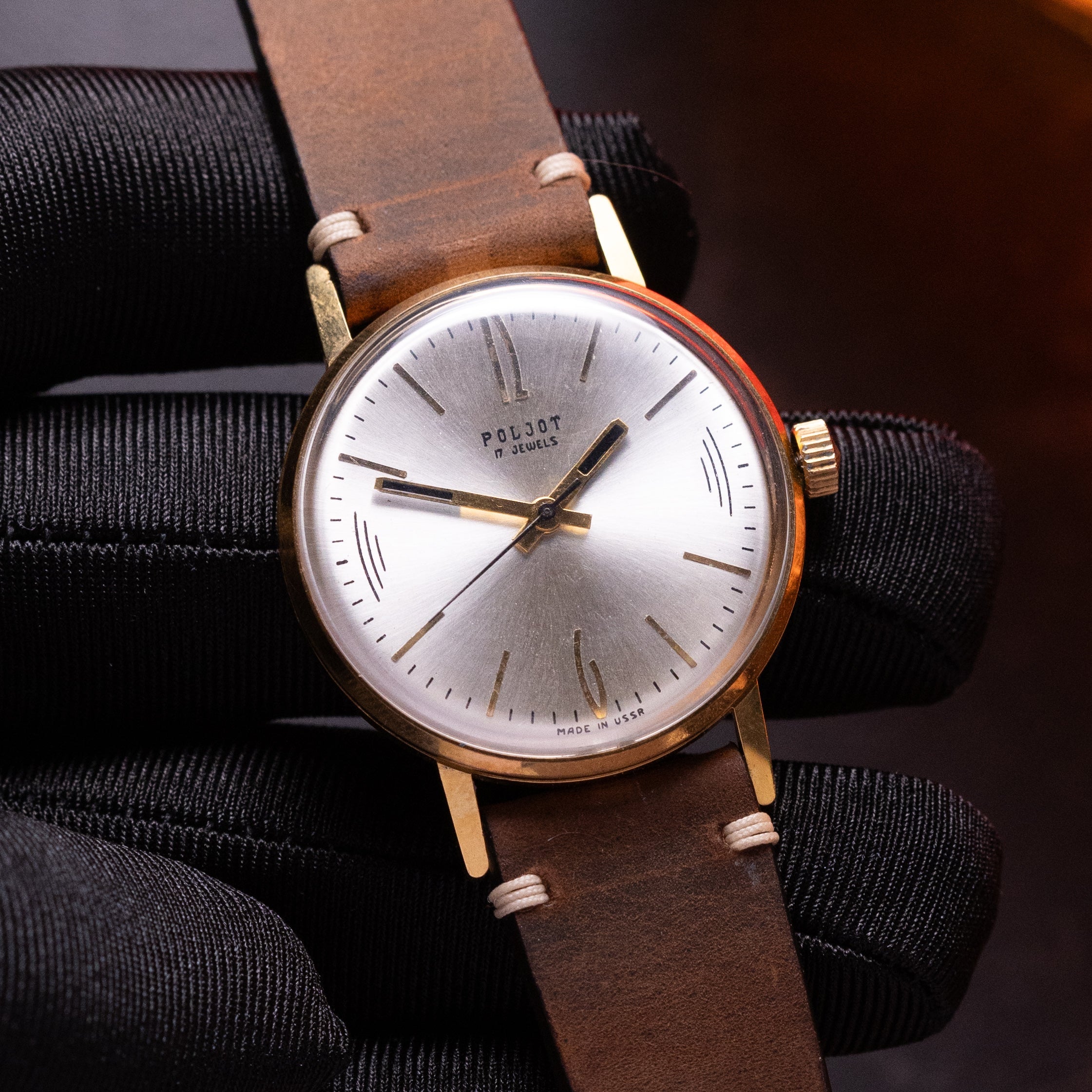 Vintage Thin Watch "Poljot De Luxe", Rare Original Soviet Movement - VintageDuMarko