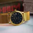 Vintage Watch "Omega Seamaster Quartz", Original Swiss Watch with Gold Plated Case - VintageDuMarko