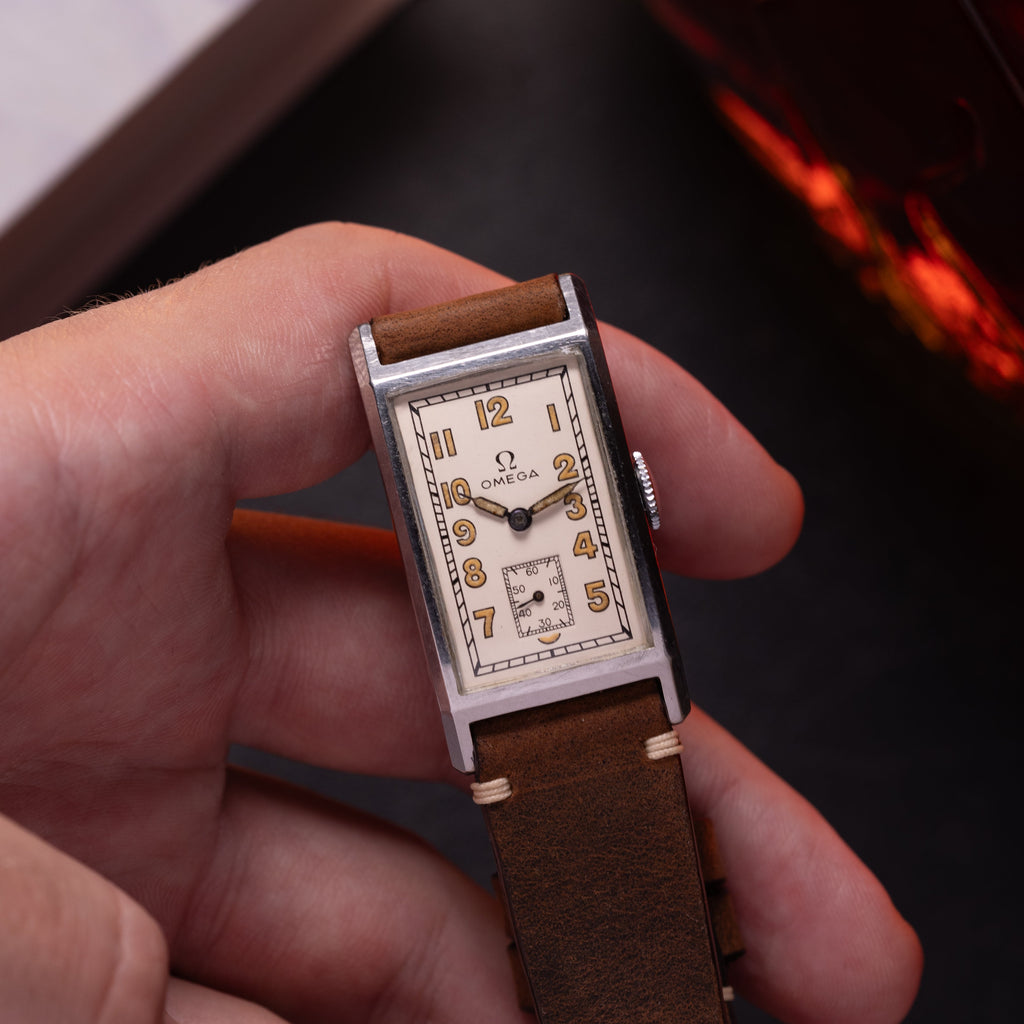 Vintage Watch "Omega Tank" in Style of Cartier, Rare Swiss Watch - VintageDuMarko
