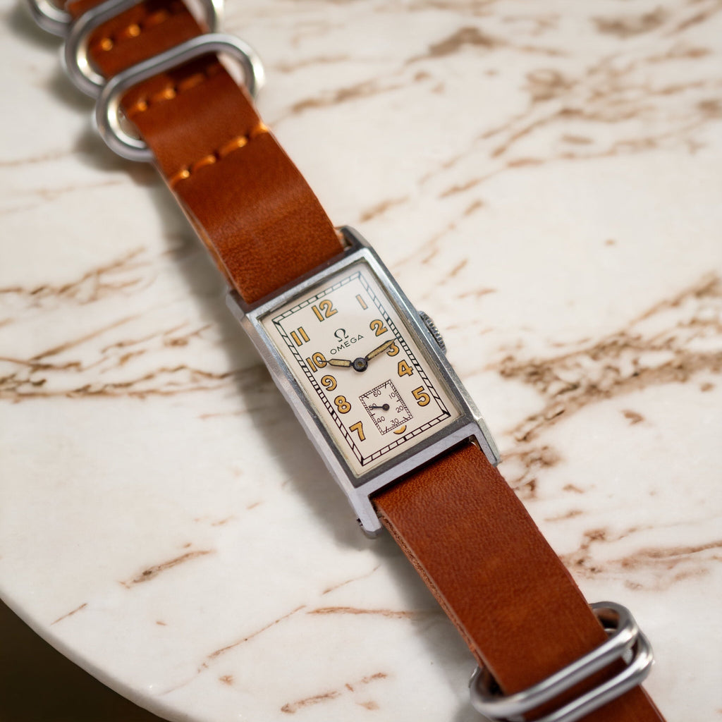 Vintage Watch "Omega Tank" in Style of Cartier Tank, Rare Swiss Watch - VintageDuMarko