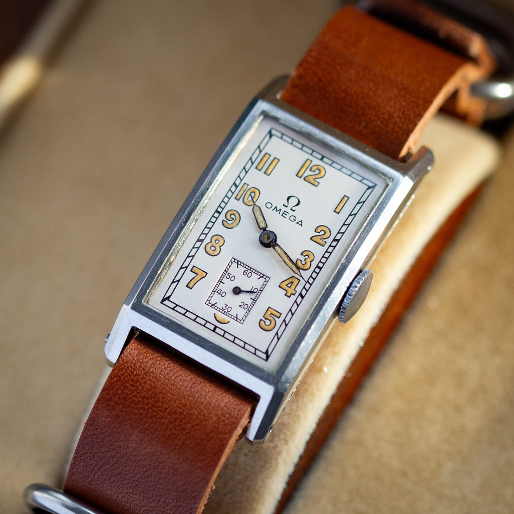 Vintage Watch "Omega Tank" in Style of Cartier Tank, Rare Swiss Watch - VintageDuMarko